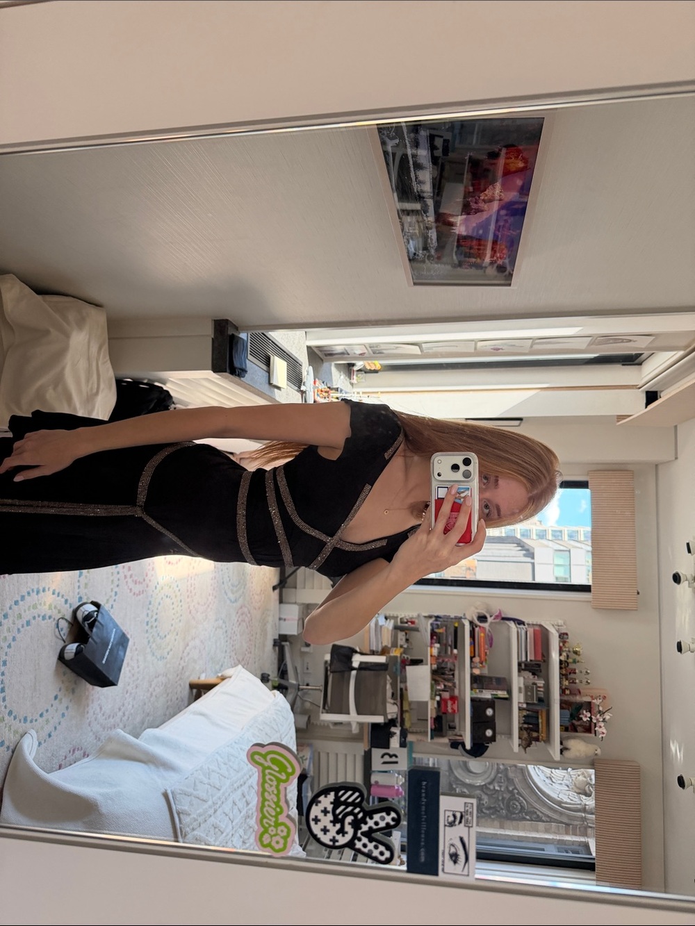 Dolce & Gabbana Chocolate Brown Midi Dress with Metallic Trim - Picture 2 of 3